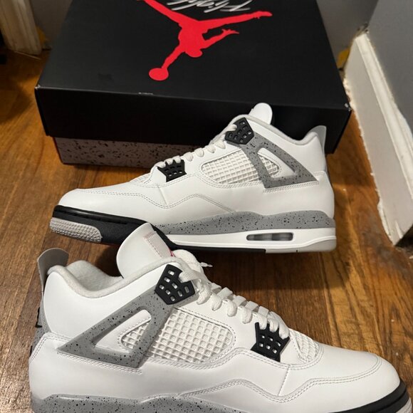 White Cements Jordan 4s - Picture 3 of 5